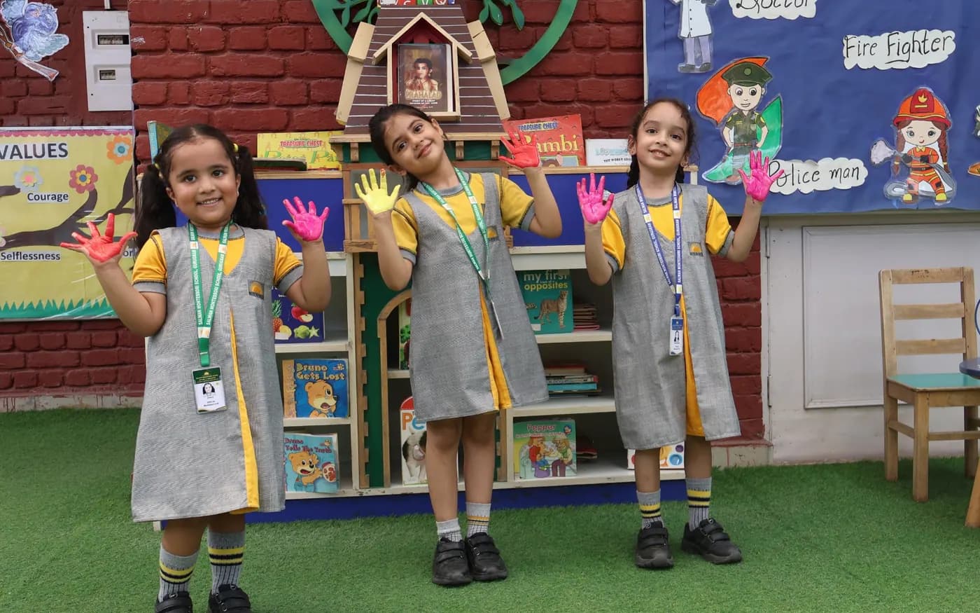 Children learning joyfully at Salwan Montessori School