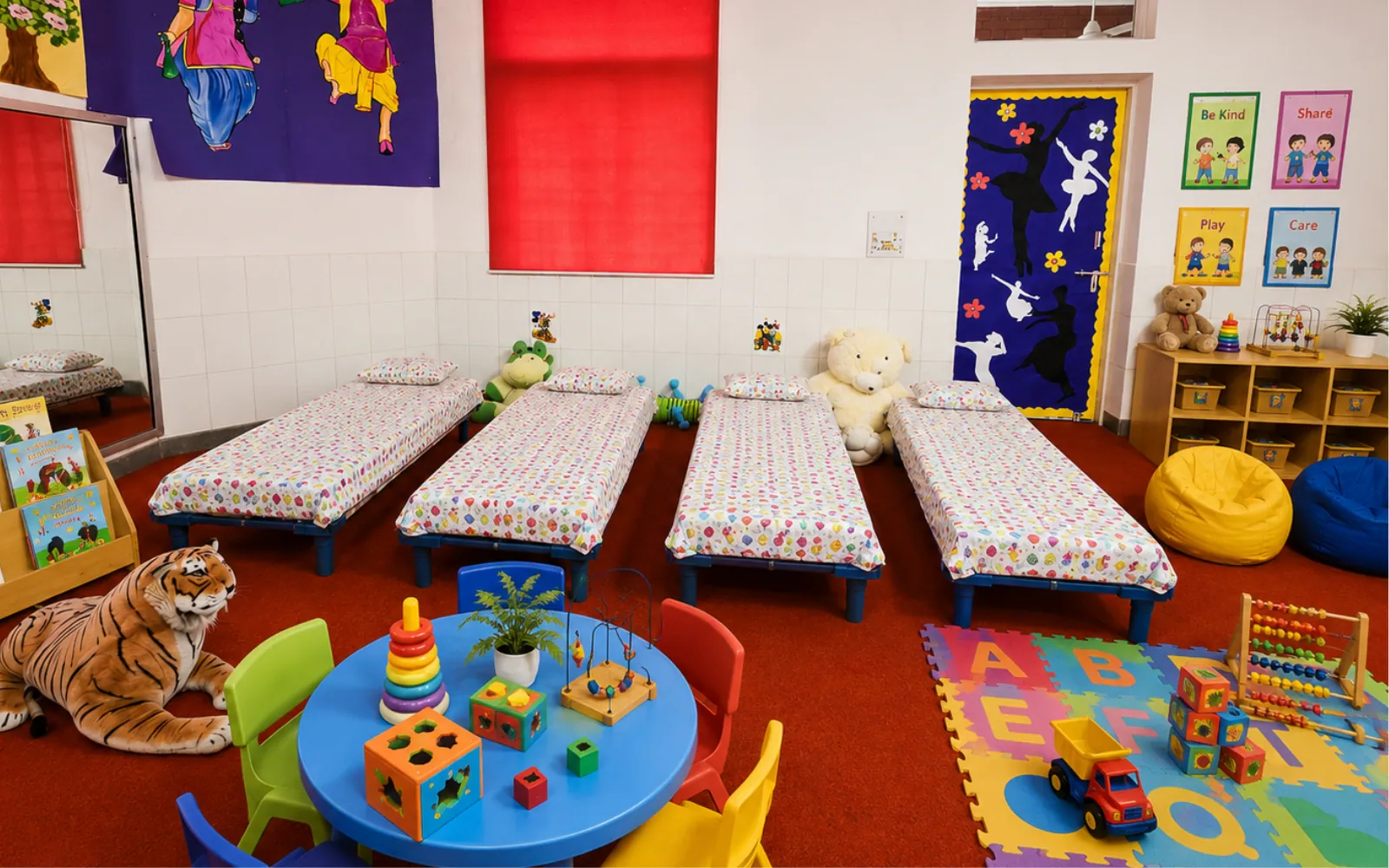 The warm and child-friendly day-care room
