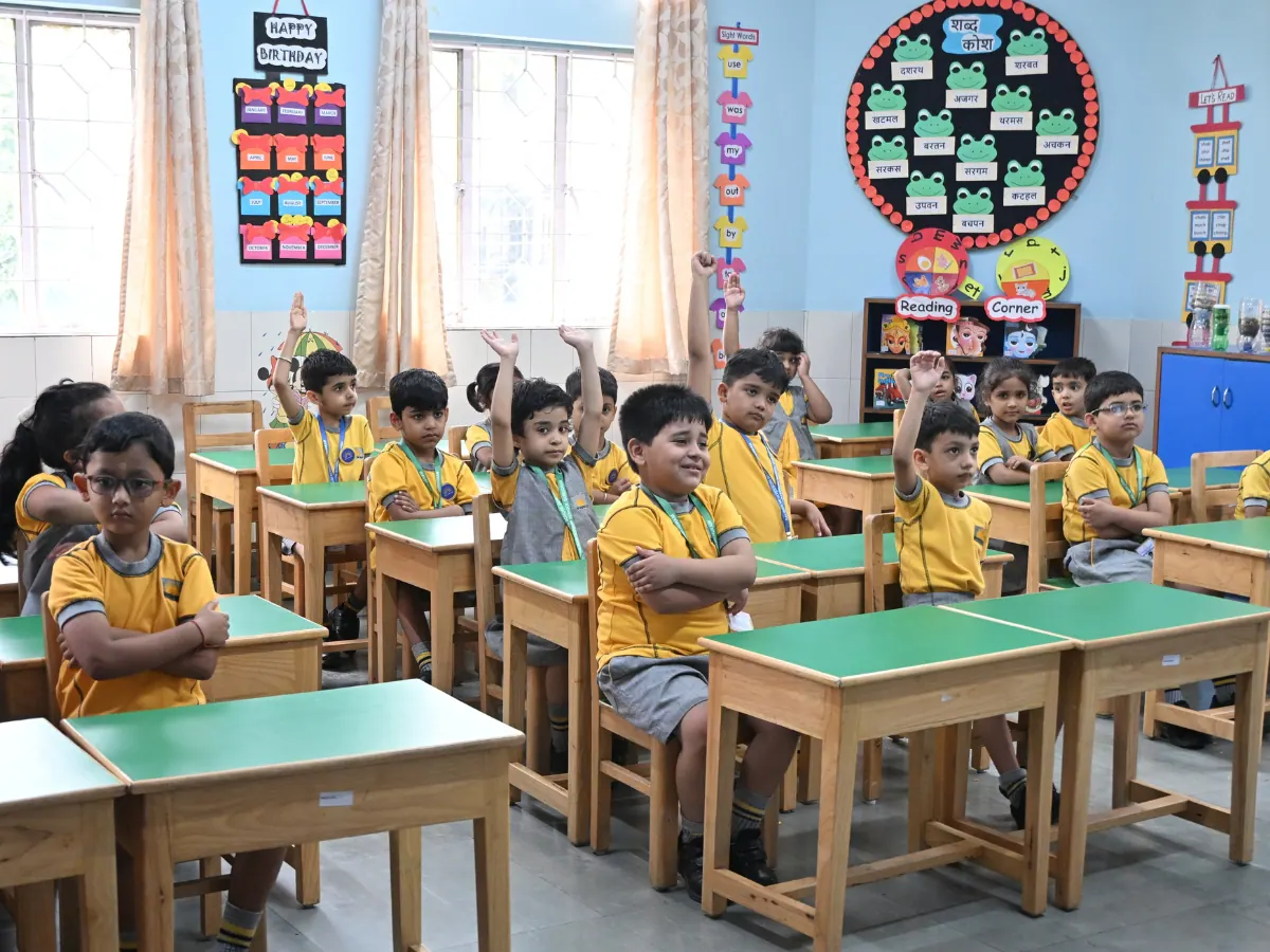 Young learners participating attentively in their classroom