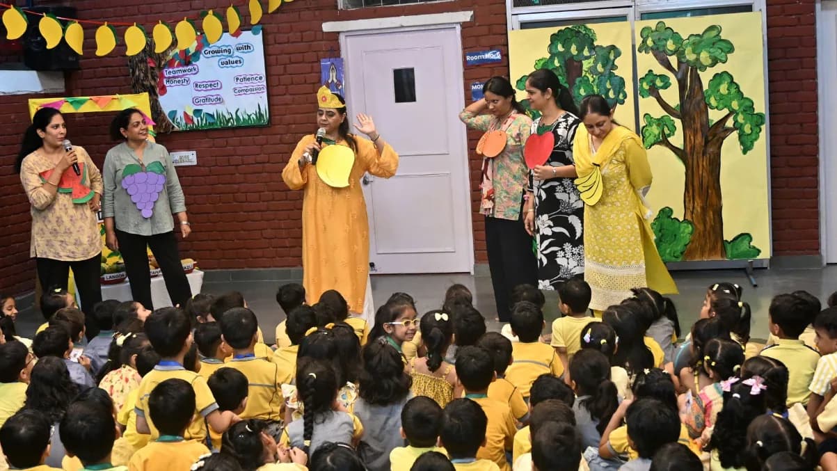 Teachers bringing a values lesson to life for young learners