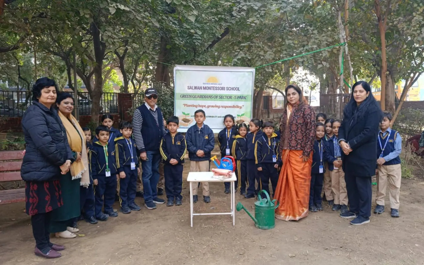 Young Salwanians taking part in an environmental activity